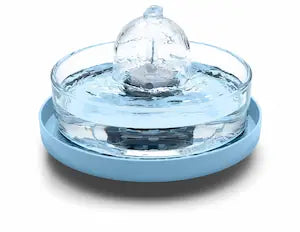 Brook fountain on a blue stand