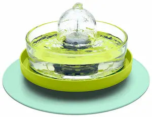 Brook fountain on a lime and green stand and splash mat