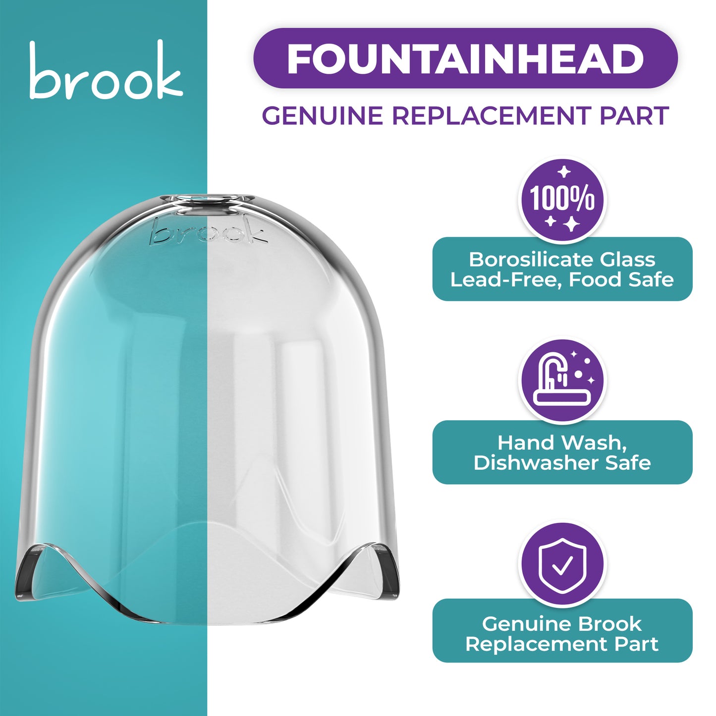 Glass Fountainhead Replacement Part