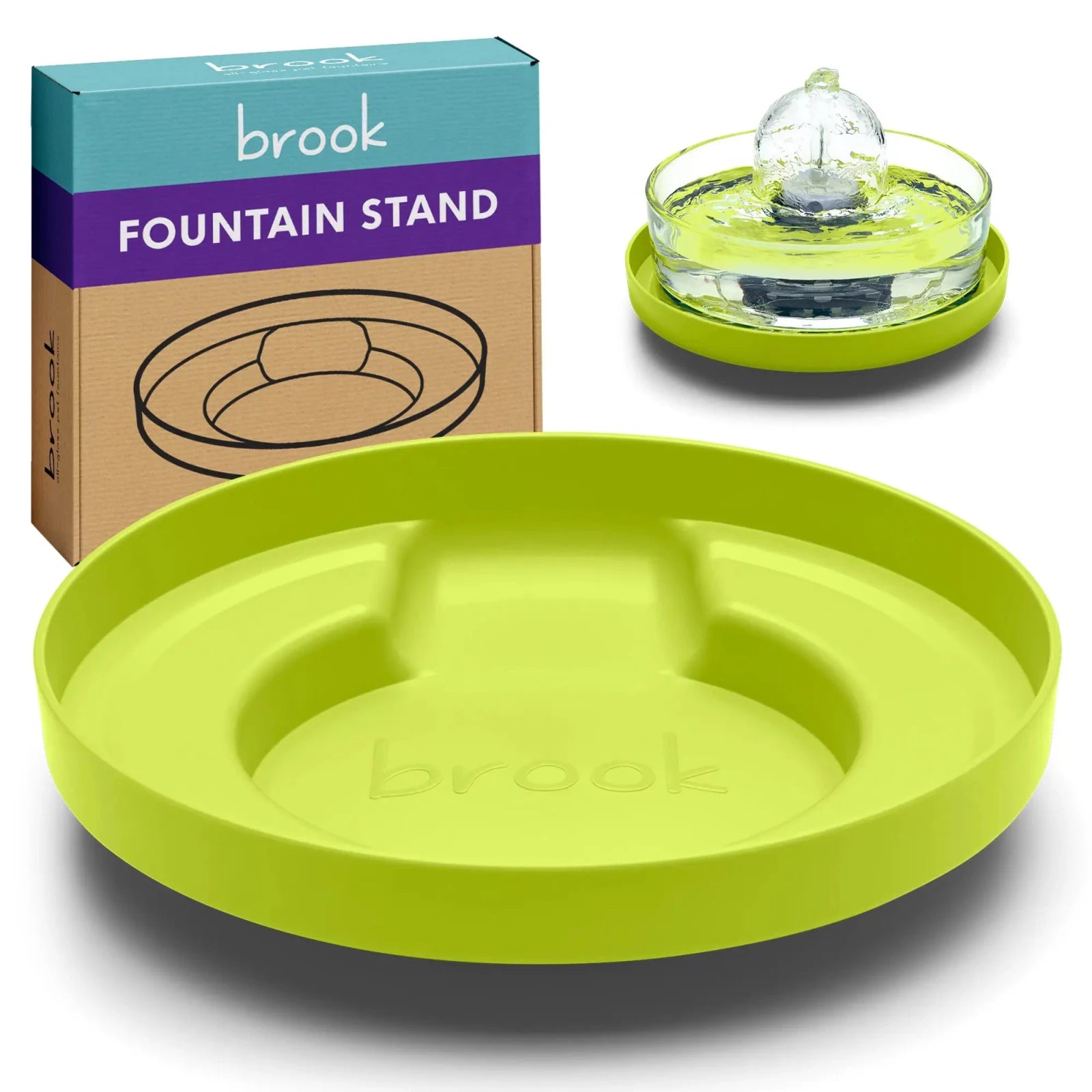 Lime. Brook Fountain Stand – Carry Tray for Glass Cat & Dog Fountains - Brook