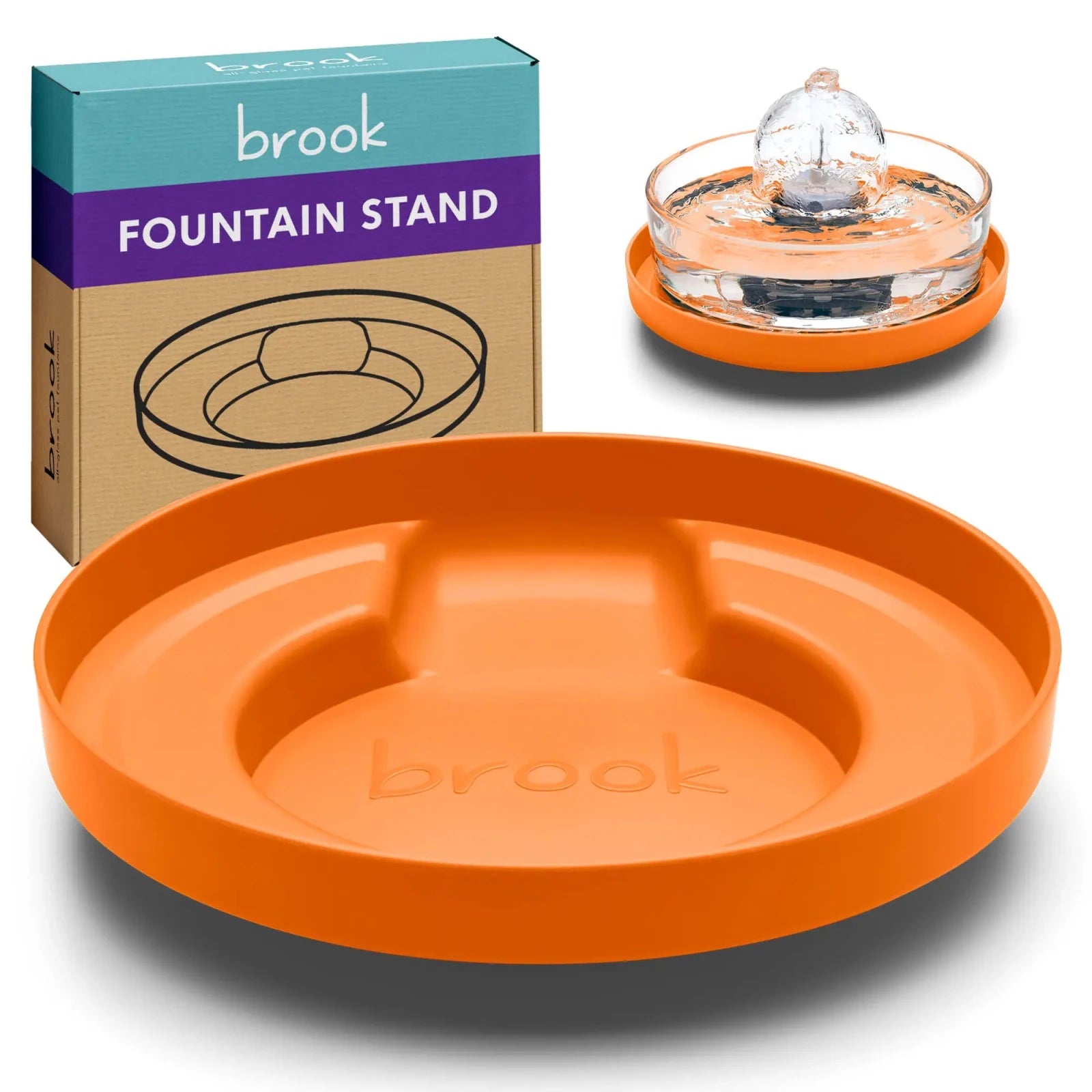 Orange Brook Fountain Stand – Carry Tray for Glass Cat & Dog Fountains - Brook
