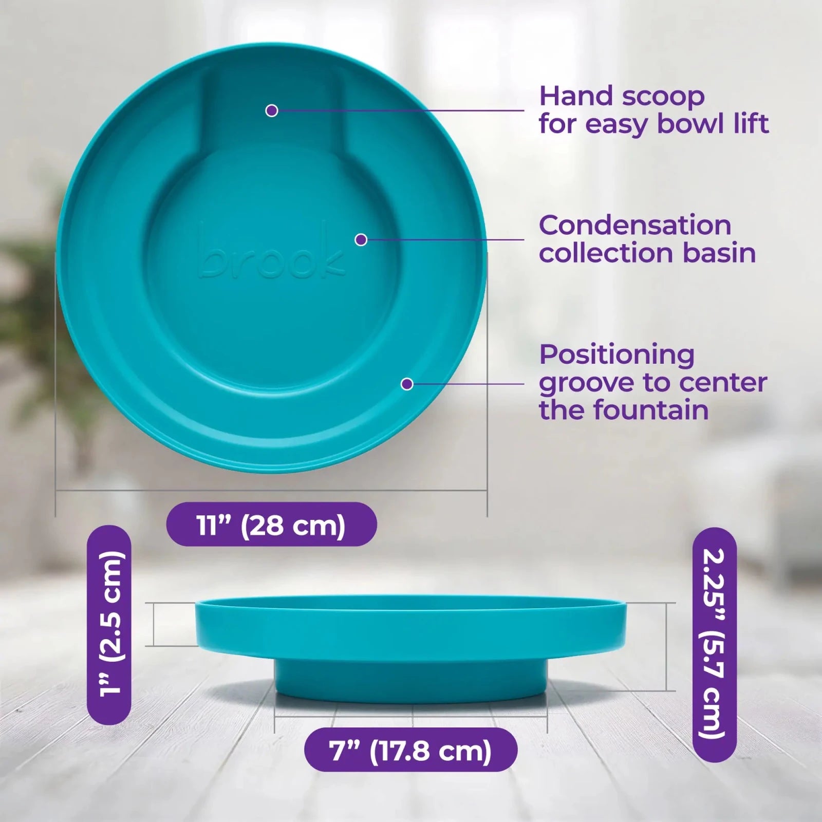 Teal Brook Fountain Stand – Carry Tray for Glass Cat & Dog Fountains - Brook