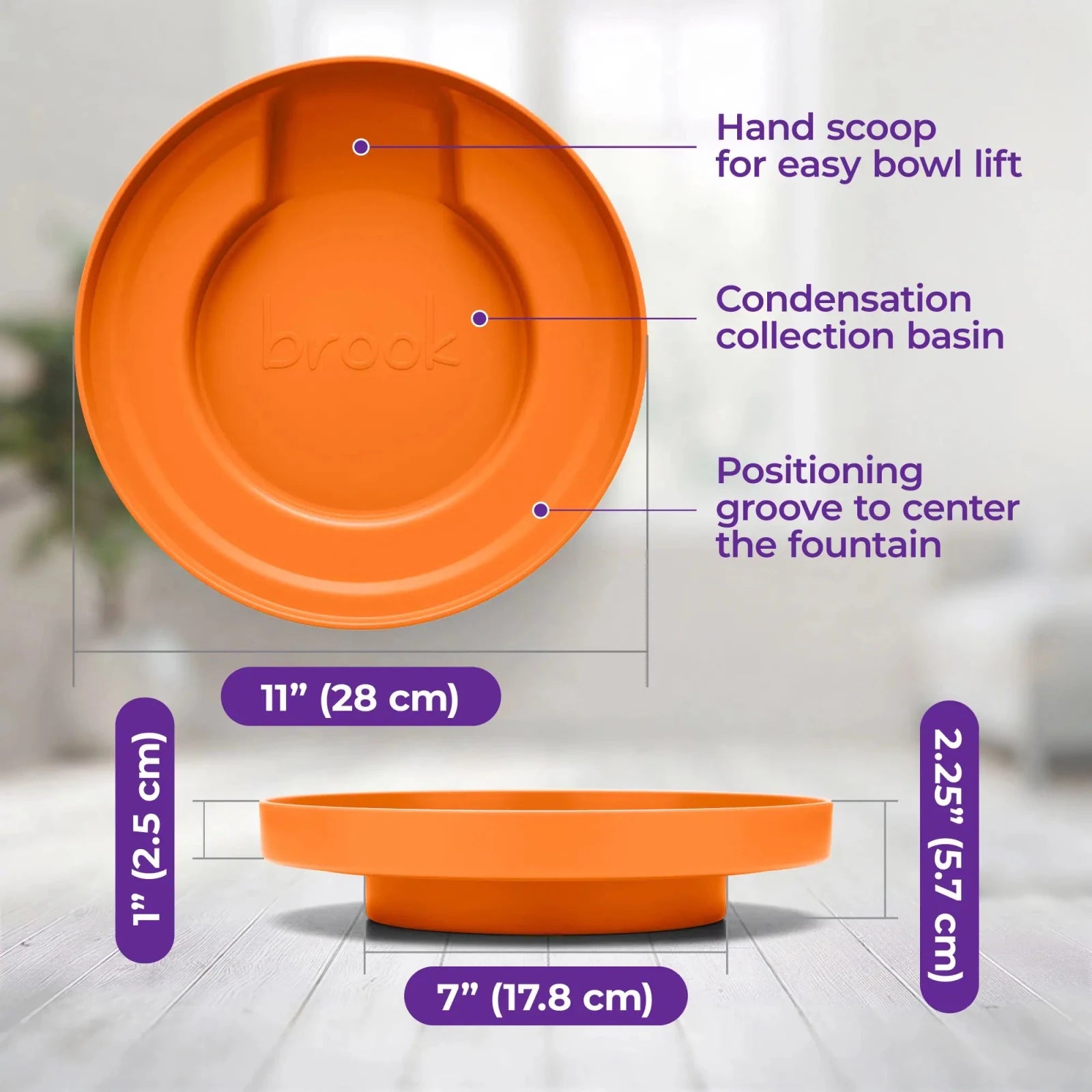 Orange Brook Fountain Stand – Carry Tray for Glass Cat & Dog Fountains - Brook