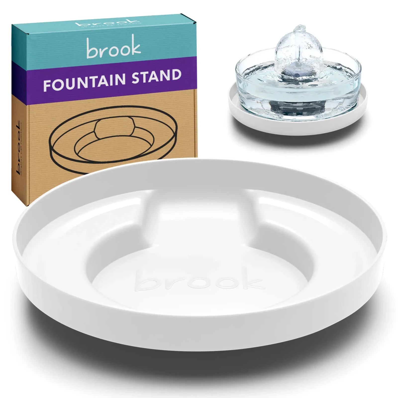 White Brook Fountain Stand – Carry Tray for Glass Cat & Dog Fountains - Brook
