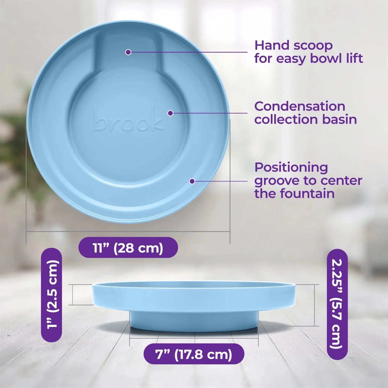 Blue Brook Fountain Stand – Carry Tray for Glass Cat & Dog Fountains - Brook