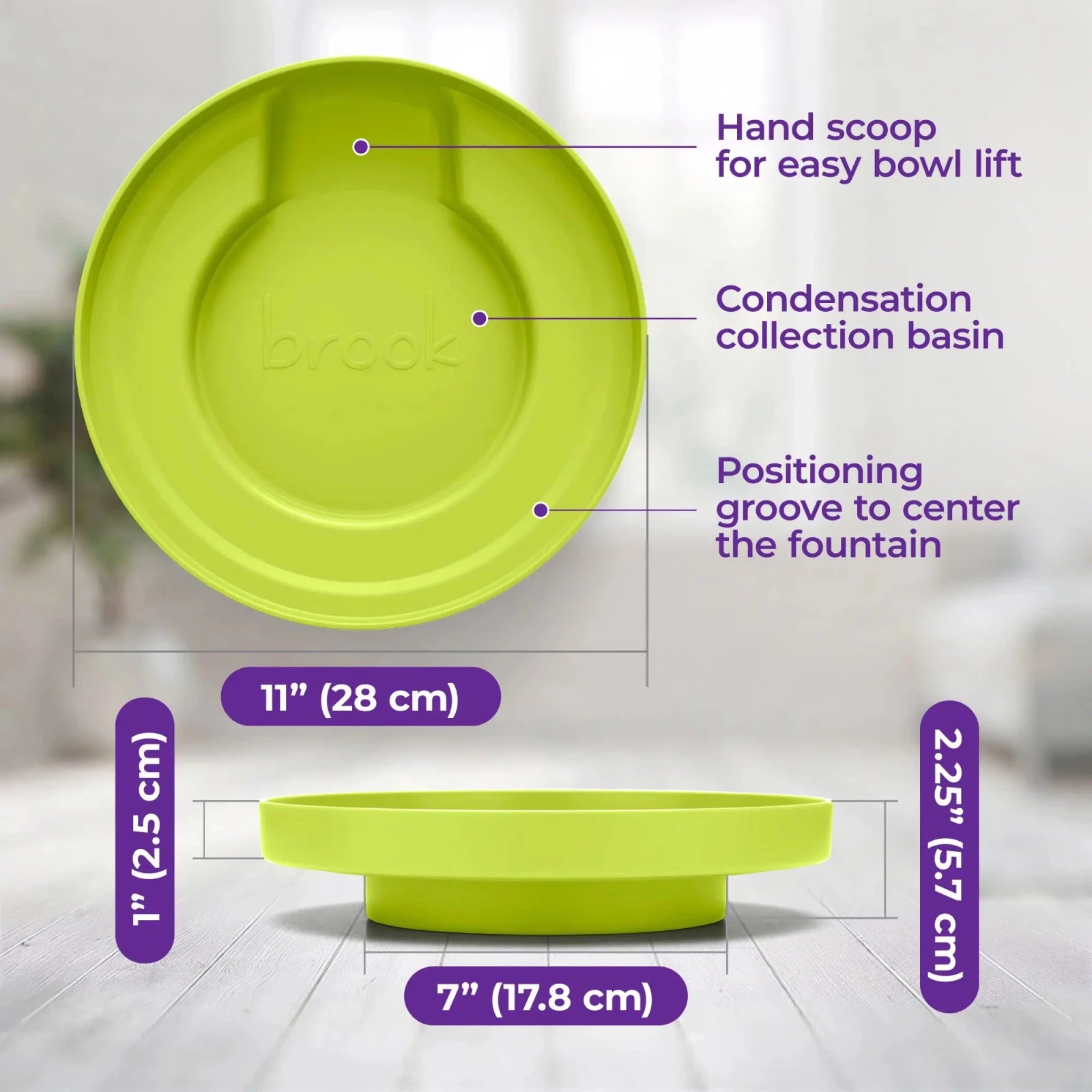 Lime Brook Fountain Stand – Carry Tray for Glass Cat & Dog Fountains - Brook
