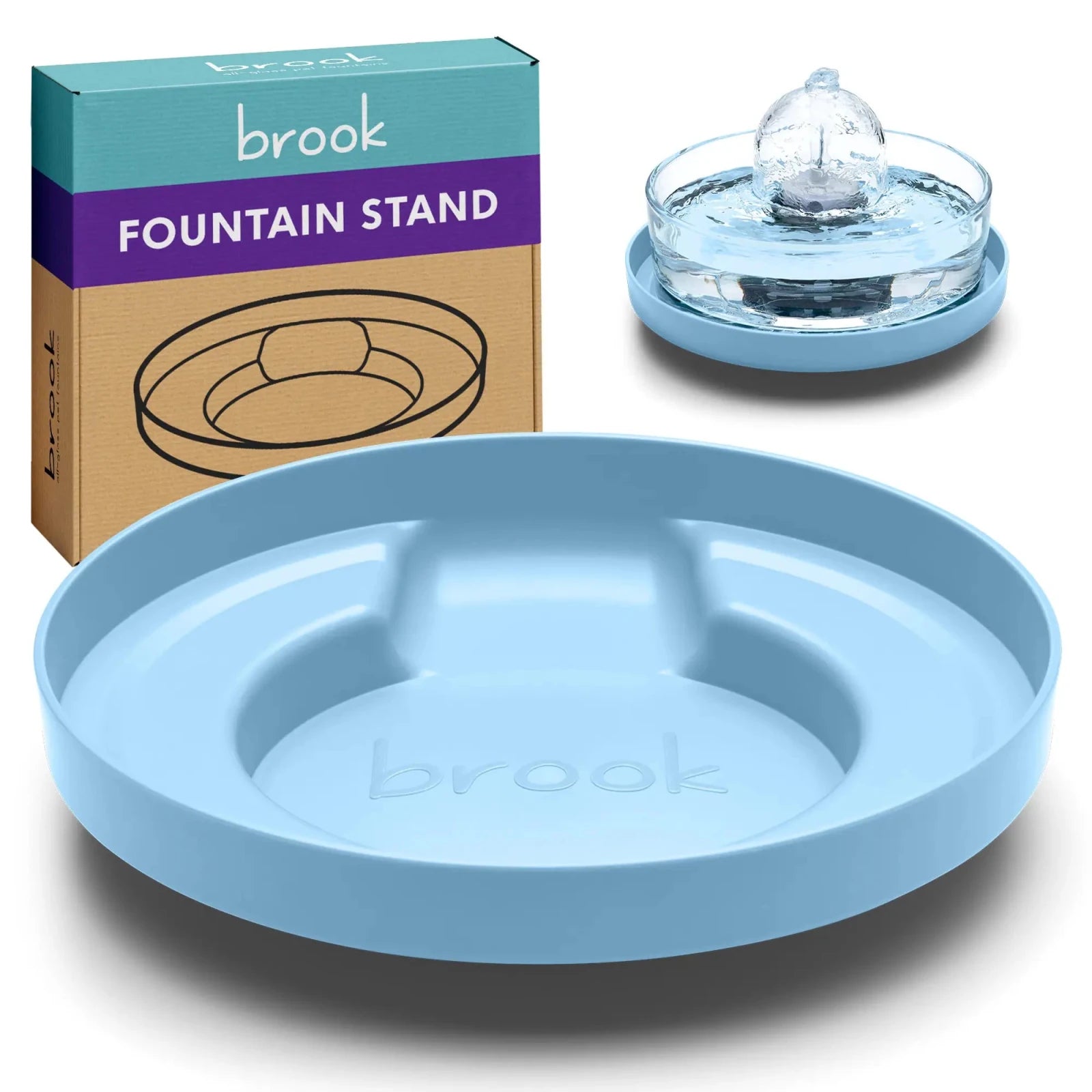 Blue. Brook Fountain Stand – Carry Tray for Glass Cat & Dog Fountains - Brook