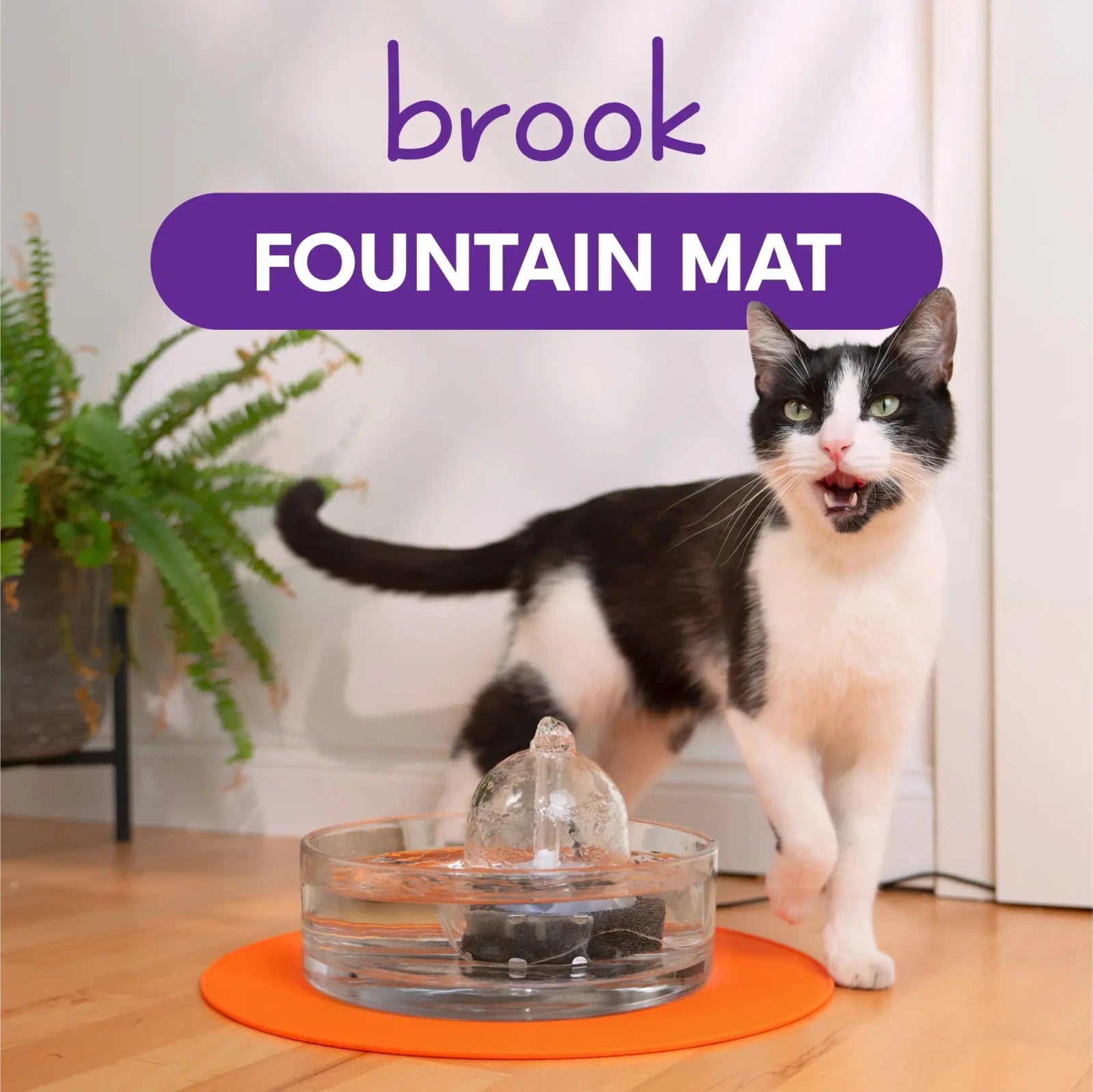 Brook Splash Mat – Silicone Mat for Glass Cat & Dog Fountains - Brook