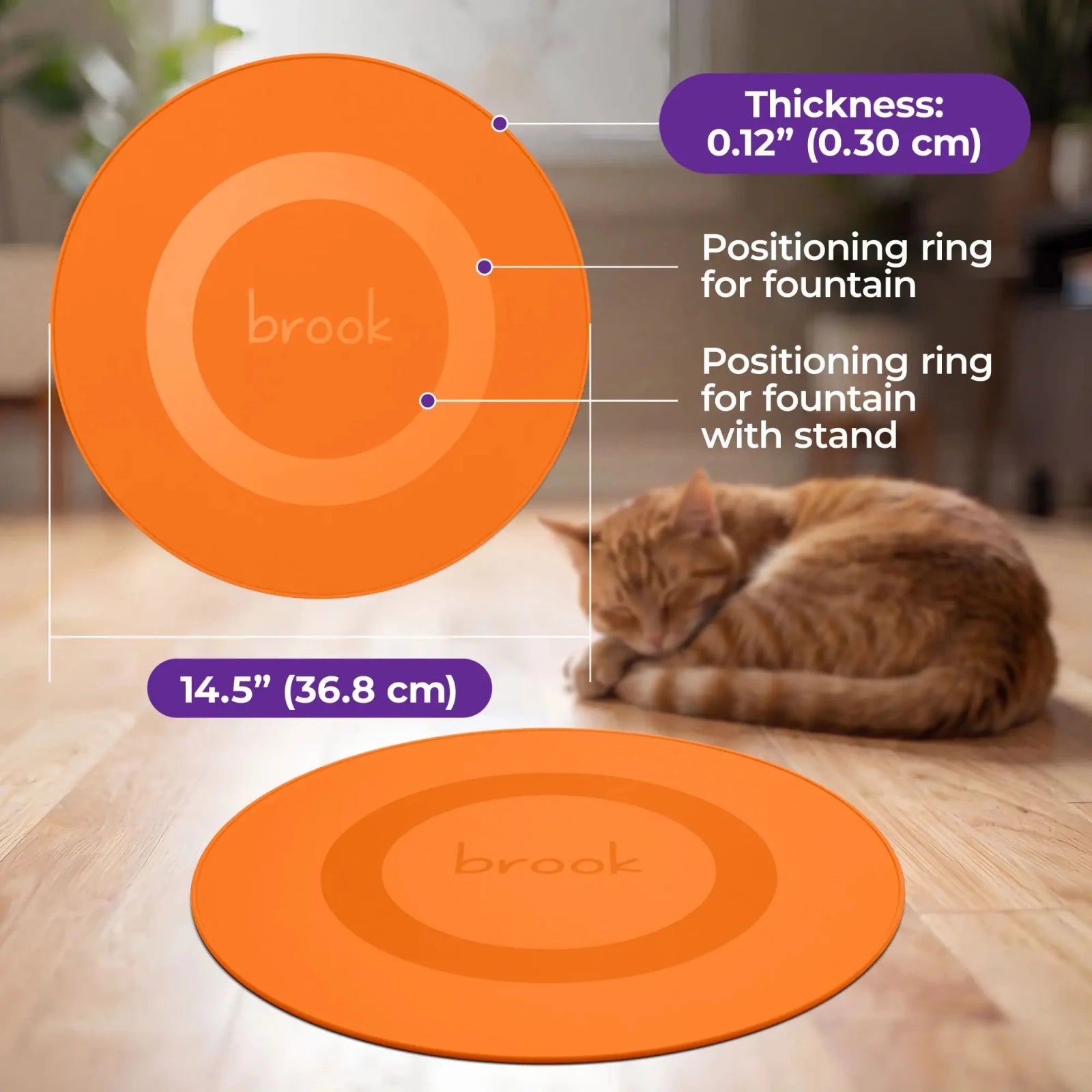 Brook Splash Mat – Silicone Mat for Glass Cat & Dog Fountains - Brook