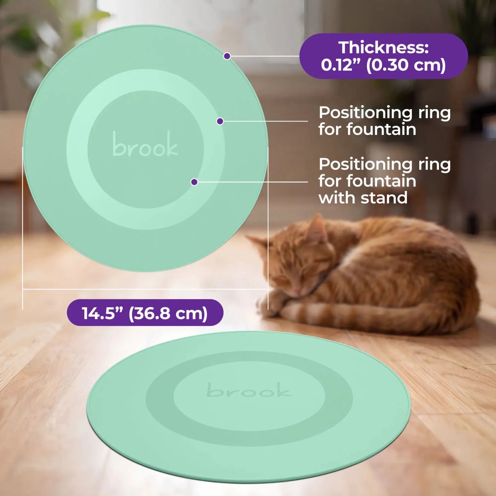 Brook Splash Mat – Silicone Mat for Glass Cat & Dog Fountains - Brook