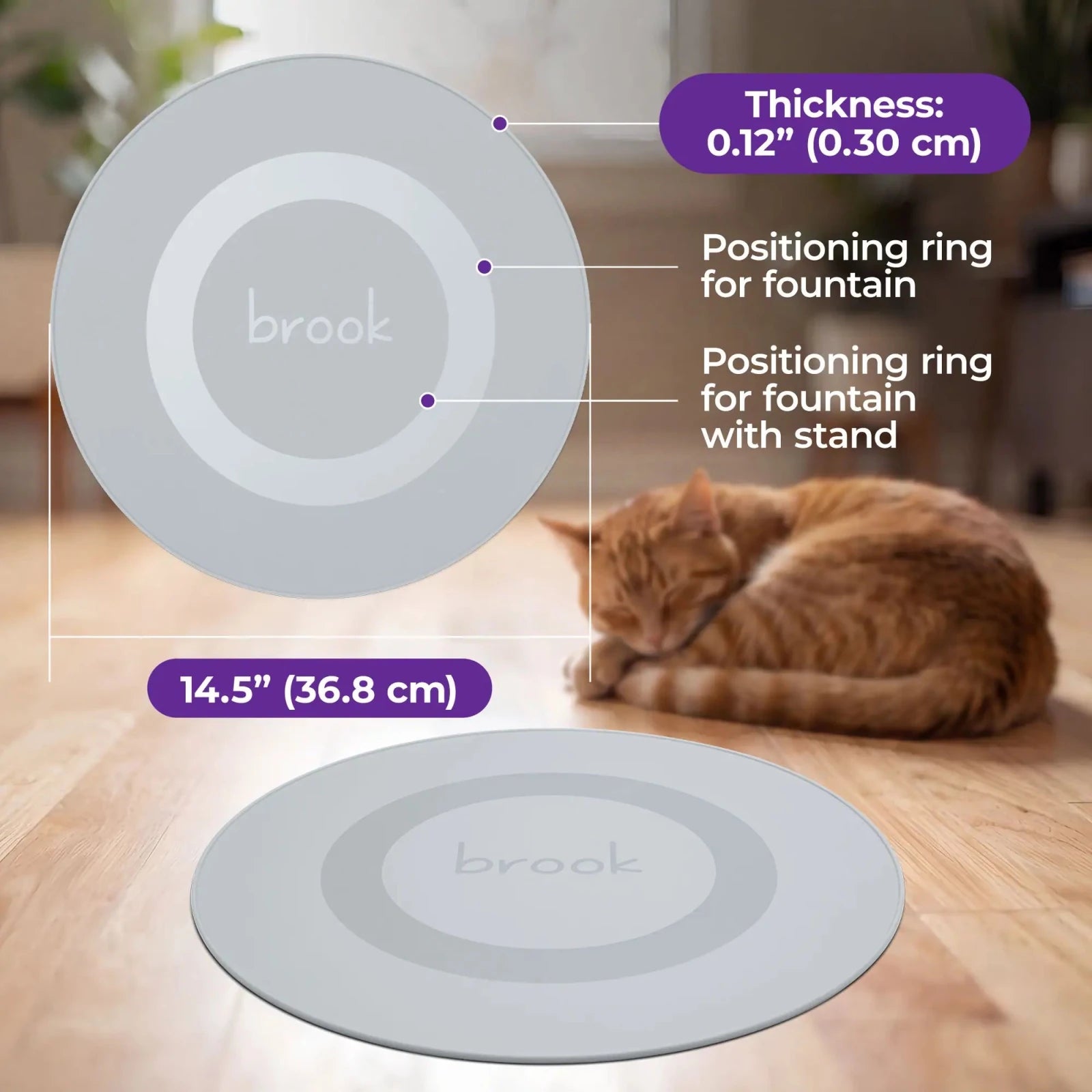 Brook Splash Mat – Silicone Mat for Glass Cat & Dog Fountains - Brook