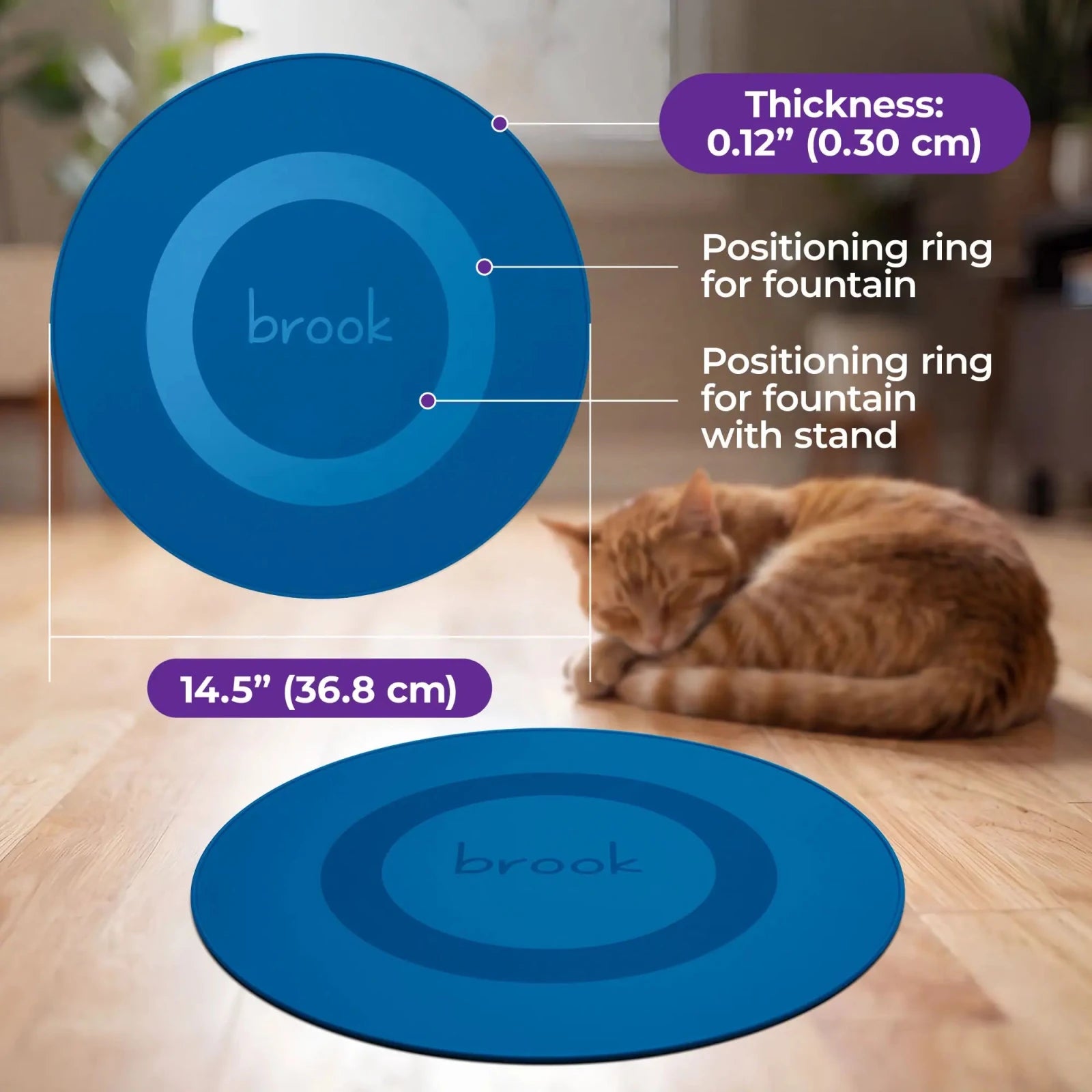 Brook Splash Mat – Silicone Mat for Glass Cat & Dog Fountains - Brook