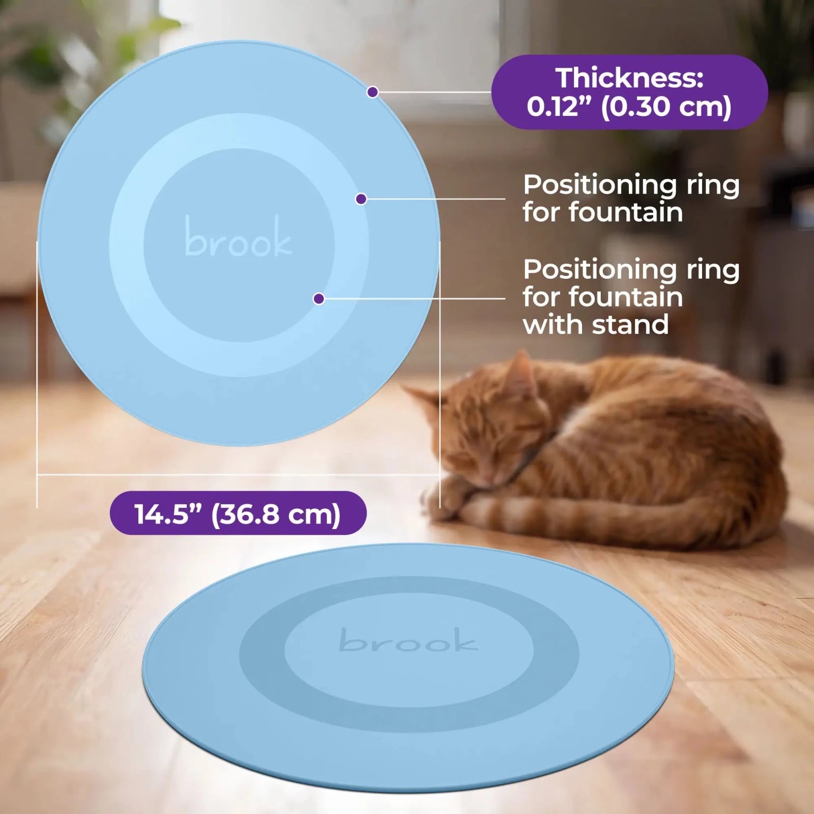 Brook Splash Mat – Silicone Mat for Glass Cat & Dog Fountains - Brook