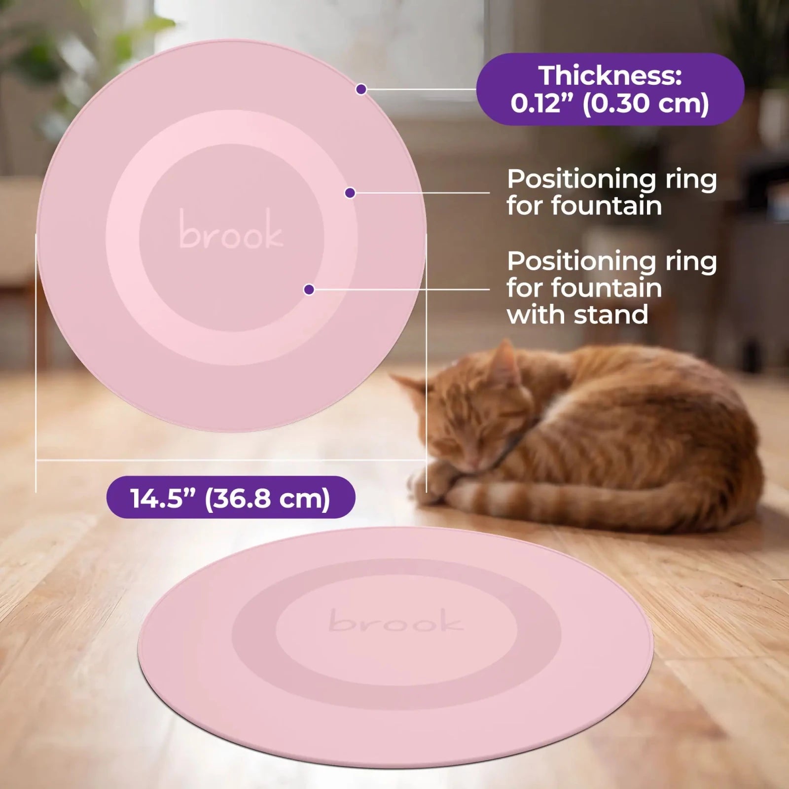 Brook Splash Mat – Silicone Mat for Glass Cat & Dog Fountains - Brook