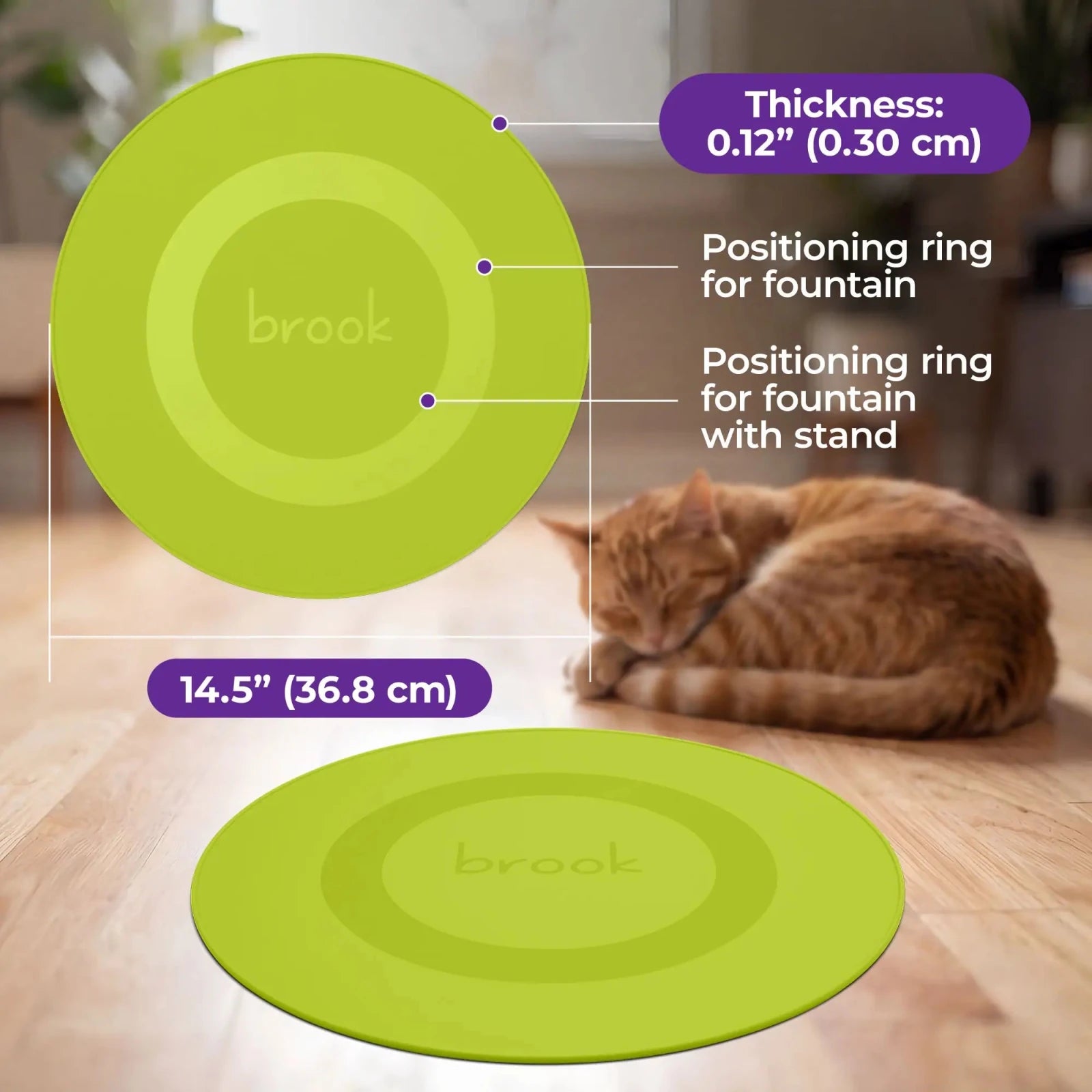 Brook Splash Mat – Silicone Mat for Glass Cat & Dog Fountains - Brook