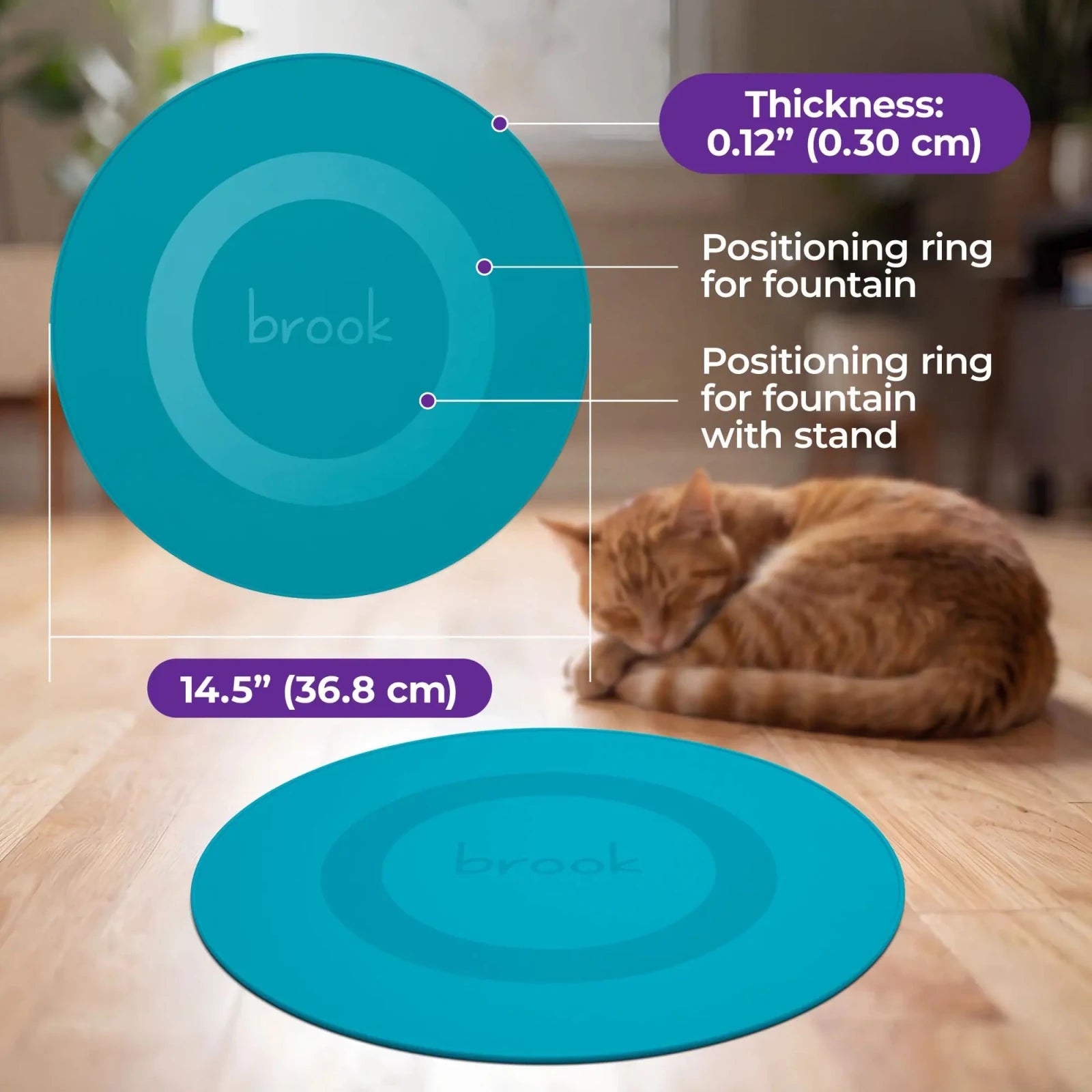 Brook Splash Mat – Silicone Mat for Glass Cat & Dog Fountains - Brook