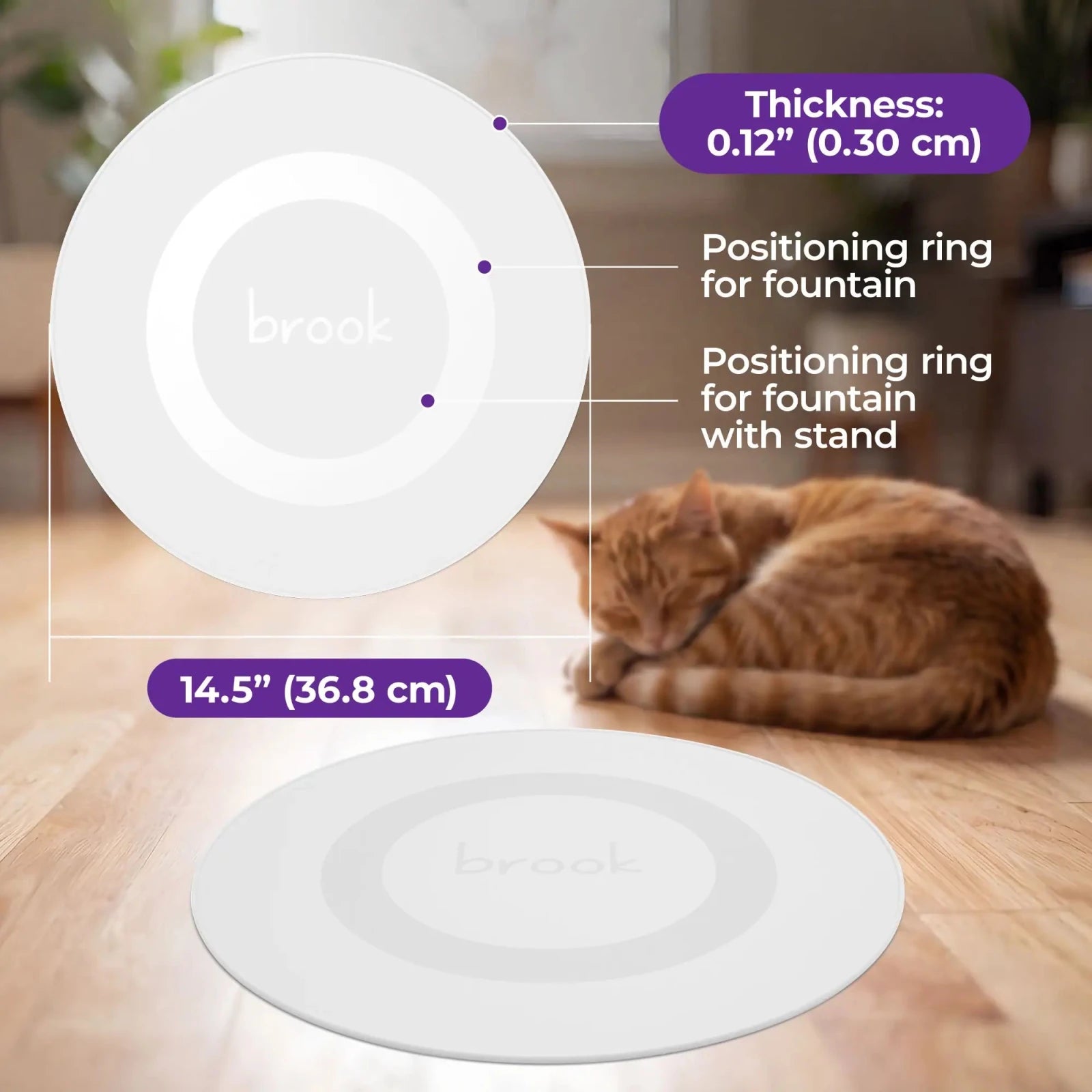 Brook Splash Mat – Silicone Mat for Glass Cat & Dog Fountains - Brook