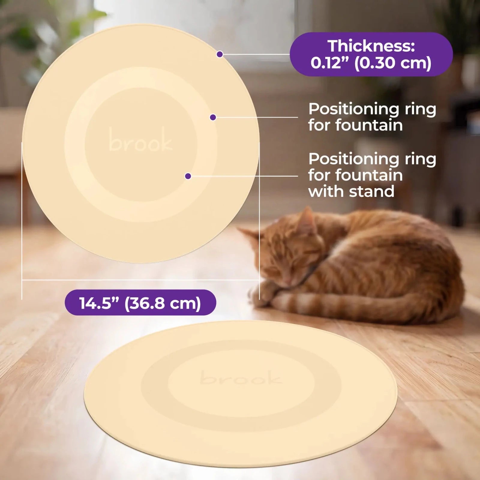 Brook Splash Mat – Silicone Mat for Glass Cat & Dog Fountains - Brook