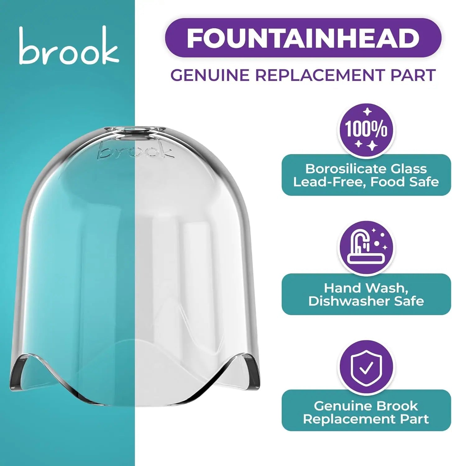 Glass Fountainhead Replacement for Brook Pet Fountains - Brook