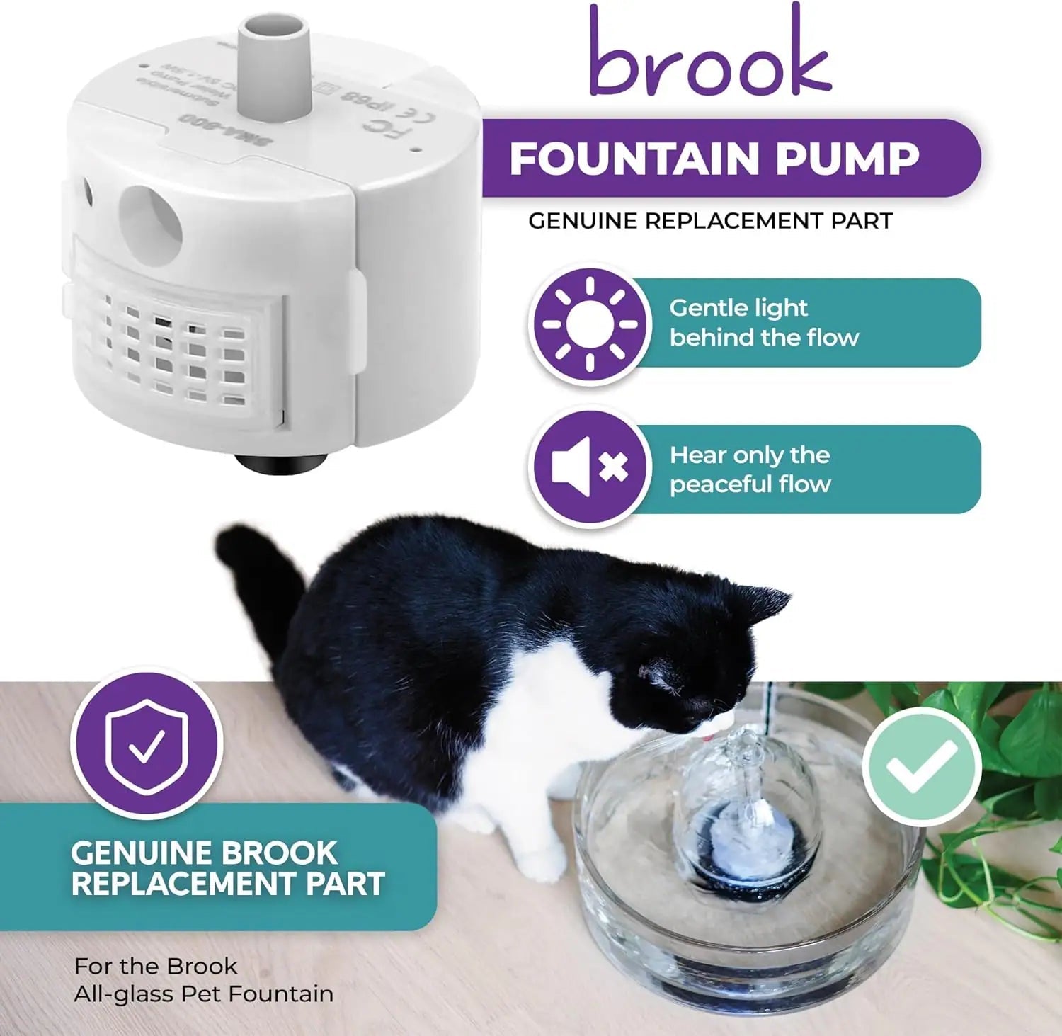 Replacement Pump (SMA-800) Replacement for Brook Pet Fountains - Brook